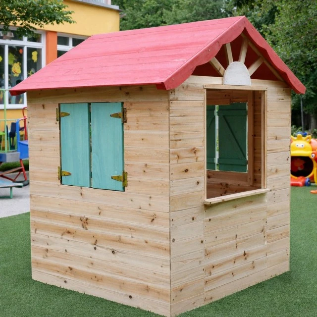 Children's wooden outdoor playhouse GINGER HOME - for yard and garden, 115×102×129 cm
