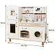 GINGER HOME Children's Wooden Kitchen – Vintage Model with Electronic Hotplates, Lights, Sounds and Sink with Running Water, 91×31×90 cm