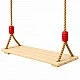 GINGER HOME Children's Wooden Swing for Yard with Ropes – Natural Wood, 33 cm