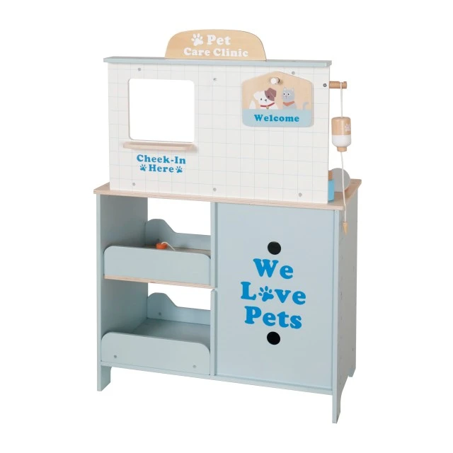 Children’s Veterinary Clinic Toy GINGER HOME – Wooden Veterinary Center with Accessories and Plush Dog, 89×57×30 cm