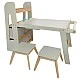 GINGER HOME 3-in-1 Children's Active Table with 2 Chairs, Sensory Sand and Water Table, White and Black Board, Shelf and Organizer, 107x49x78 cm
