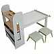 GINGER HOME 3-in-1 Children's Active Table with 2 Chairs, Sensory Sand and Water Table, White and Black Board, Shelf and Organizer, 107x49x78 cm