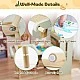 GINGER HOME 3-in-1 Children's Active Table with 2 Chairs, Sensory Sand and Water Table, White and Black Board, Shelf and Organizer, 107x49x78 cm