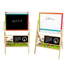 Children's Wooden Board, Tripod 3 in 1 - Blackboard, Magnetic Board, Whiteboard with Accessories