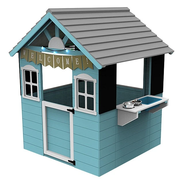 Детска дървена къща за игра GINGER HOME с кухня – 110×103×137 см