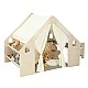 Детска Дървена Къща за Игра 6 в 1 GINGER HOME – Стол, Маса, Черна Дъска, Органайзер, Тента и Мека Подложка
