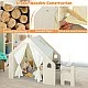 Детска Дървена Къща за Игра 6 в 1 GINGER HOME – Стол, Маса, Черна Дъска, Органайзер, Тента и Мека Подложка