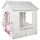 Children's Wooden Playhouse GINGER HOME – Garden House with Windows and Pots, White, 123×106×125 cm