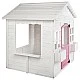 Children's Wooden Playhouse GINGER HOME – Garden House with Windows and Pots, White, 123×106×125 cm