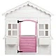 Children's Wooden Playhouse GINGER HOME – Garden House with Windows and Pots, White, 123×106×125 cm