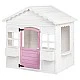 Children's Wooden Playhouse GINGER HOME – Garden House with Windows and Pots, White, 123×106×125 cm