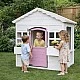 Children's Wooden Playhouse GINGER HOME – Garden House with Windows and Pots, White, 123×106×125 cm