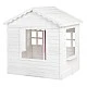 Children's Wooden Playhouse GINGER HOME – Garden House with Windows and Pots, White, 123×106×125 cm