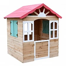 Children's wooden outdoor playhouse GINGER HOME - for yard and garden, 115×102×129 cm