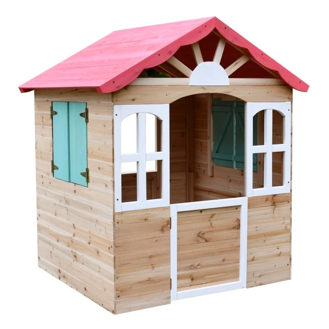 Children's wooden outdoor playhouse GINGER HOME - for yard and garden, 115×102×129 cm