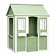 Children's Wooden Outdoor Playhouse GINGER HOME – Garden House for Children, Green and White, 107×90×144 cm