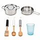 GINGER HOME Children's Wooden Kitchen with Refrigerator, Sink with Running Water, Microwave, Washing Machine and Electronic Functions, 97x30x94 cm