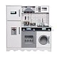 GINGER HOME Children's Wooden Kitchen with Refrigerator, Sink with Running Water, Microwave, Washing Machine and Electronic Functions, 97x30x94 cm