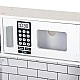 GINGER HOME Children's Wooden Kitchen with Refrigerator, Sink with Running Water, Microwave, Washing Machine and Electronic Functions, 97x30x94 cm