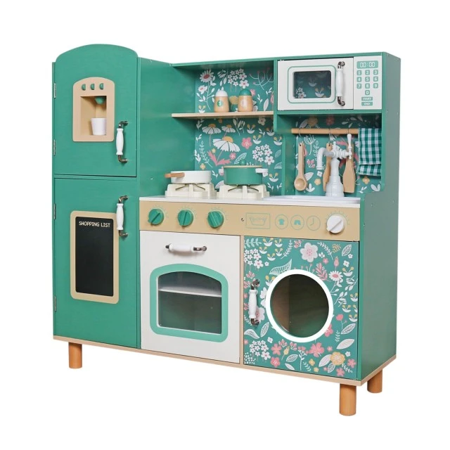 Детска Дървена Кухня GINGER HOME с Електронни Котлони със Светлини и Звуци, 91x31x90 см
