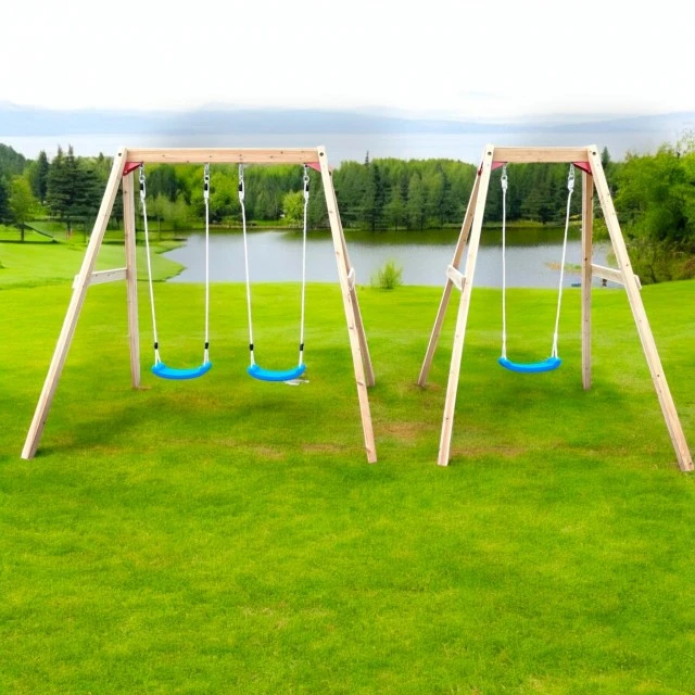 Children's Wooden Swing GINGER HOME, 156x200x201 cm, Safe Outdoor Play