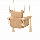 Детска Дървена Люлка Мече GINGER HOME – Мека Памучна Седалка, до 30 кг, 28×28×196 см