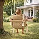 Детска Дървена Люлка Мече GINGER HOME – Мека Памучна Седалка, до 30 кг, 28×28×196 см
