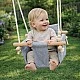 Children's Wooden Swing GINGER HOME Scandi – Soft Cotton Seat with Backrest, 28×28×196 cm