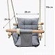 Children's Wooden Swing GINGER HOME Scandi – Soft Cotton Seat with Backrest, 28×28×196 cm