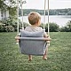 Children's Wooden Swing GINGER HOME Scandi – Soft Cotton Seat with Backrest, 28×28×196 cm