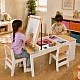 GINGER HOME 3-in-1 Children's Wooden Table with 2 Chairs, Drawing Board, Organizer and Paper Roll, 109x60x55 cm