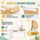 GINGER HOME 3-in-1 Children's Wooden Table with 2 Chairs, Drawing Board, Organizer and Paper Roll, 109x60x55 cm