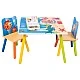 GINGER HOME Children's Wooden Table and Chairs with Sea Animals - Set for Drawing, Playing, Learning and Eating