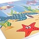 GINGER HOME Children's Wooden Table and Chairs with Sea Animals - Set for Drawing, Playing, Learning and Eating
