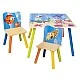 GINGER HOME Children's Wooden Table and Chairs with Sea Animals - Set for Drawing, Playing, Learning and Eating
