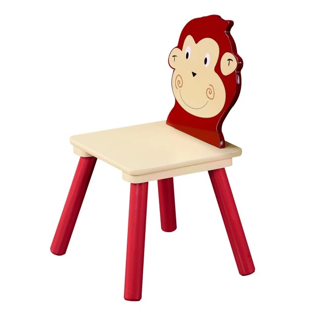 Children’s Wooden Table with 2 Chairs, Set - for Learning, Playing, Drawing, Eating - ANIMALS