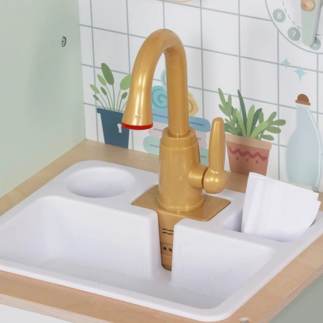Children’s Wooden Washing Machine 3 in 1 with Sink with Running Water and Dryer GINGER HOME, 86×32×90 cm