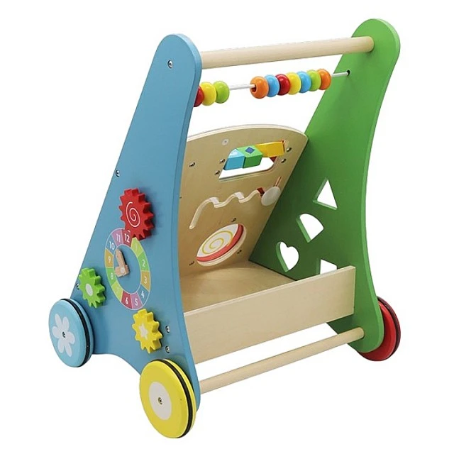 GINGER HOME Children's Wooden Walker with Activities, Xylophone and Sorter, 35.1x31.3x46 cm