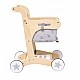 GINGER HOME Wooden Baby Walker, Shopping Cart with Basket, Push Toy, Montessori, 52 cm