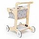 GINGER HOME Wooden Baby Walker, Shopping Cart with Basket, Push Toy, Montessori, 52 cm