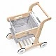 GINGER HOME Wooden Baby Walker, Shopping Cart with Basket, Push Toy, Montessori, 52 cm