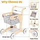 GINGER HOME Wooden Baby Walker, Shopping Cart with Basket, Push Toy, Montessori, 52 cm