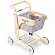 GINGER HOME Wooden Baby Walker, Shopping Cart with Basket, Push Toy, Montessori, 52 cm