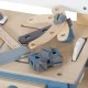 Children's Wooden Workshop with Tools, GINGER HOME, Blue, 46x26x67cm