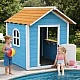 Children's Wooden Playhouse GINGER HOME – For Role Playing, Yard and Garden, Blue, 118×138×132.5 cm