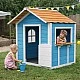 Children's Wooden Playhouse GINGER HOME – For Role Playing, Yard and Garden, Blue, 118×138×132.5 cm