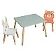 Children's Wooden Table with 2 Chairs GINGER HOME – Bear and Bunny, Play and Learning Set