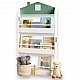 Детска Етажерка за Книги и Играчки GINGER HOME – Къщичка, 3 Рафта, Дърво, 60x12x106 см