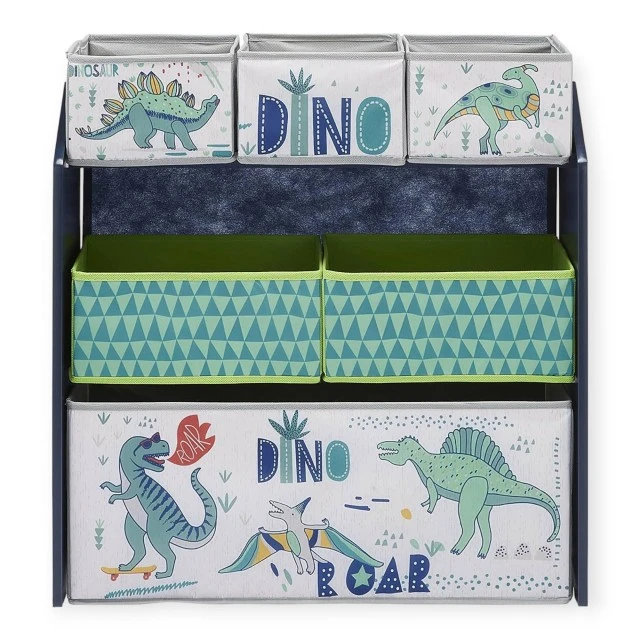 Children’s shelf GINGER HOME, toy organizer with storage boxes DINOSAUR