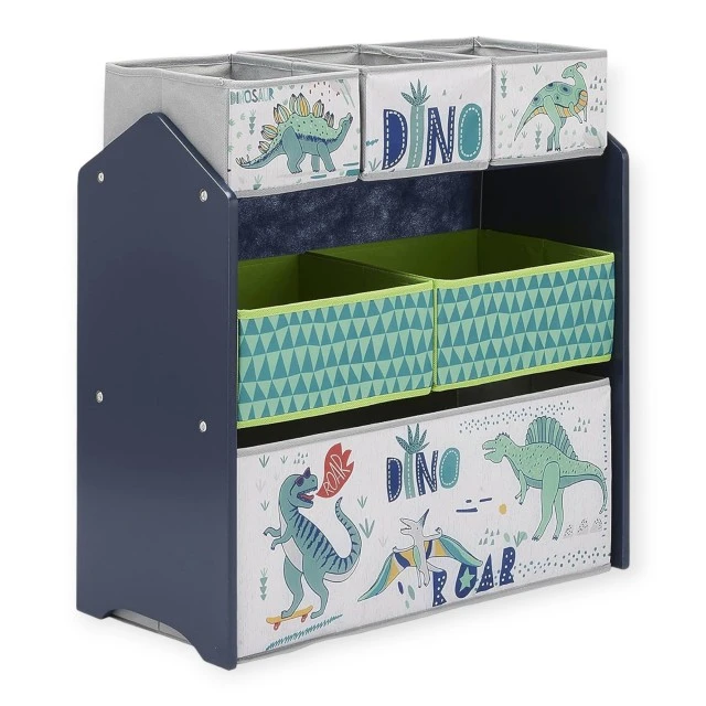 Children’s shelf GINGER HOME, toy organizer with storage boxes DINOSAUR